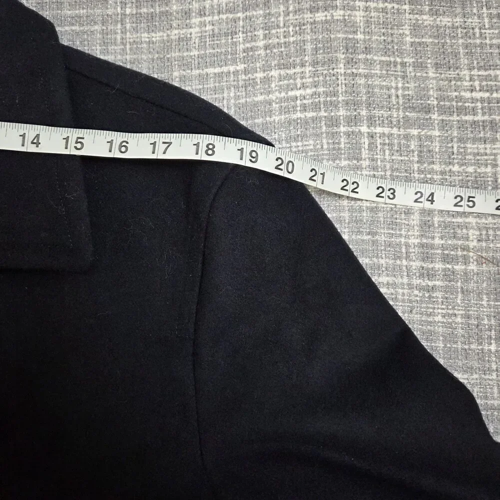Egara Peacoat Wool Blend Men's L Quilt Lined Very Dark Navy/Black